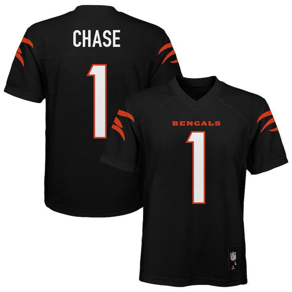 Ja'Marr Chase Cincinnati Bengals Youth Replica Player Jersey - Black