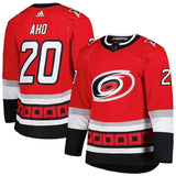 Men's Carolina Hurricanes adidas Red 2022-23 25th Anniversary Primegreen Authentic Jersey-Sebastian Aho