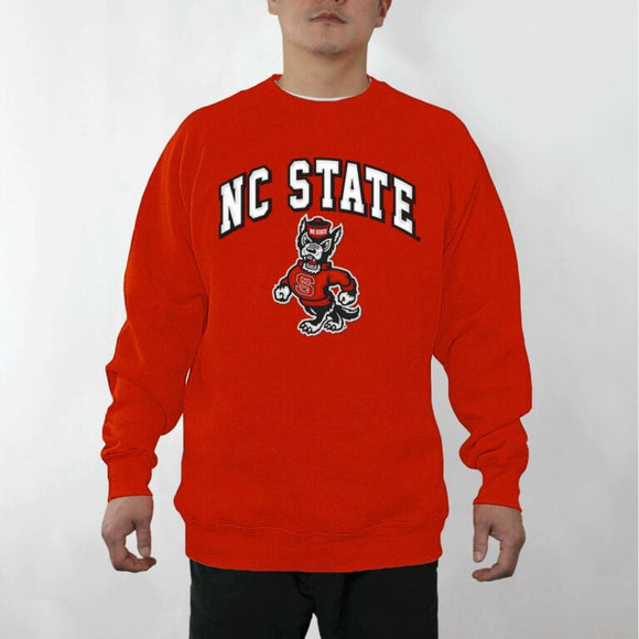 NC State Wolfpack Raglan Crewneck Sweatshirt, Red