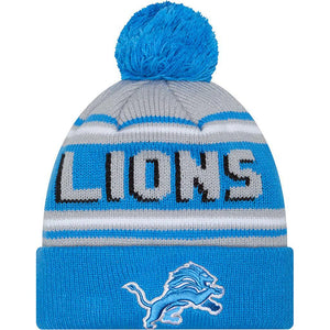 Detroit Lions Pom Wordmark Beanie