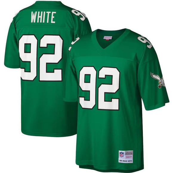 Men's Philadelphia Eagles White Mitchell & Ness Legacy Replica Jersey - Kelly Green