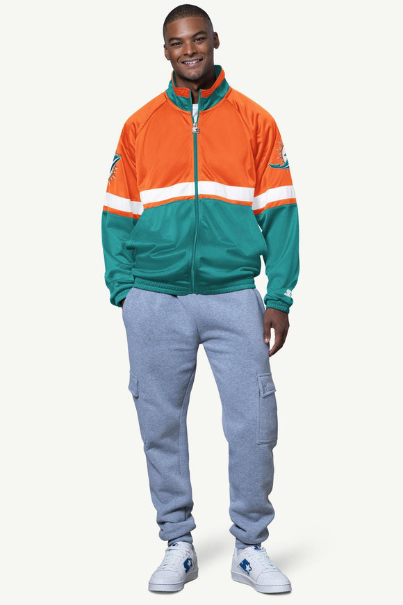 Men's Miami Dolphins Veteran Track Jacket by Starter