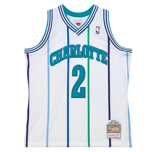 Charlotte Hornets Larry Johnson White 1994-95 Mitchell and Ness Swingman Jersey