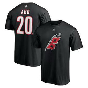 Carolina Hurricanes Hockey Aho N&N Black T-shirt