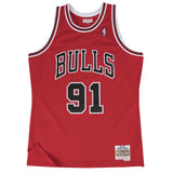 Dennis Rodman Chicago Bulls 1997-98 Mitchell and Ness Red Swingman Jersey