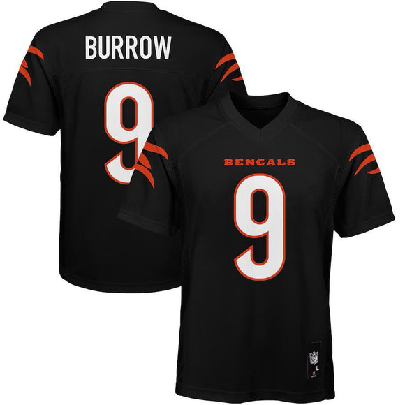 Youth Cincinnati Bengals Joe Burrow Black Replica Player Jersey