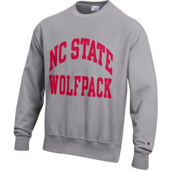 NC State University Wolfpack Wordmark Reverse Weave Crewneck Sweatshirt