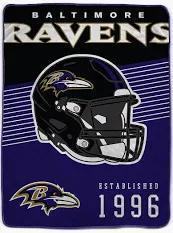 NFL Baltimore Ravens 60"x80" Helmet Stripes Throw by Pegasus Sports