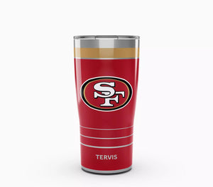 San Francisco 49ers 20 oz Tervis Traveler - Stainless Steel Tumbler with Slider Lid