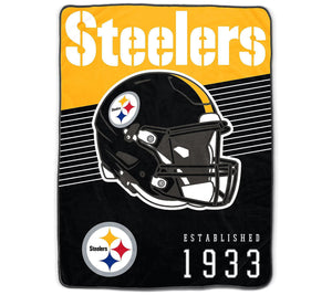 NFL Pittsburgh Steelers  60"x80" Helmet Stripes Throw by Pegasus Sports