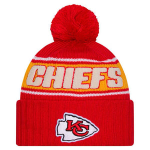 Men's Kansas City Chiefs Sideline Cuffed Knit Hat with Pom