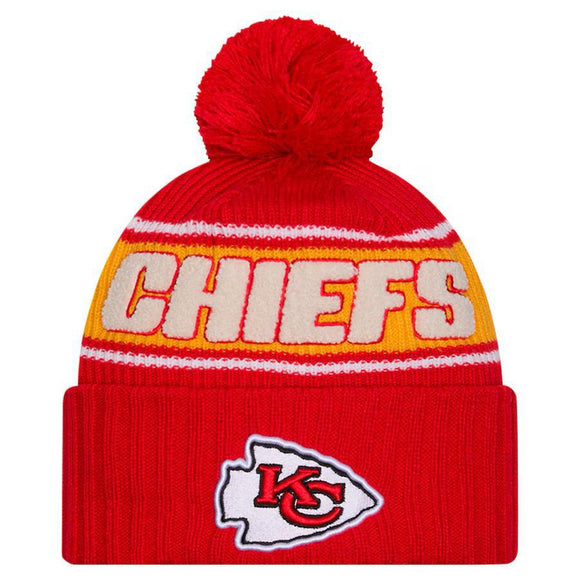 Men's Kansas City Chiefs Sideline Cuffed Knit Hat with Pom