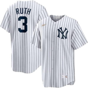 Men's New York Yankees Babe Ruth Cooperstown Replica Player Name Jersey