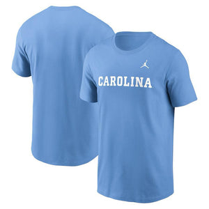 UNC Jordan Primary Wordmark Tee Valor Blue