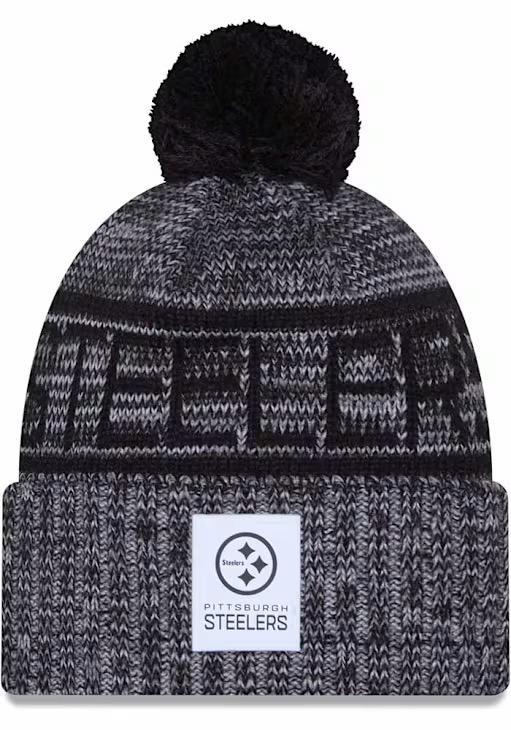 NEW ERA PITTSBURGH STEELERS GREY 2025 NFL SIDELINE COLD WEATHER SPORT MENS KNIT HAT