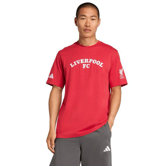 Liverpool adidas Wordmark T-Shirt - Red