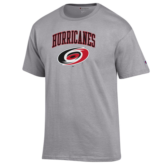 CAROLINA HURRICANES VERTICAL ARCH HURRICANES OVER LOGO T-Shirt-OXFORD GREY