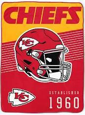 NFL Kansas City Chiefs 60"x80" Helmet Stripes Throw by Pegasus Sports