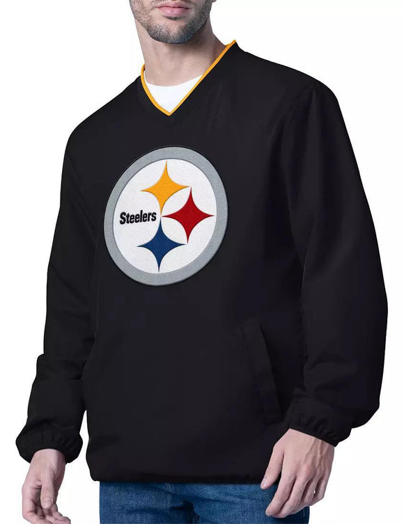 G-III Men's Pittsburgh Steelers Black Crossover Pullover Jacket