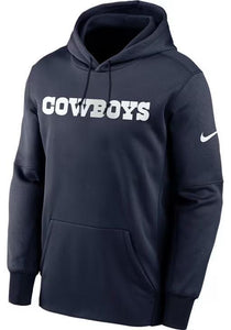 NIKE DALLAS COWBOYS MENS NAVY BLUE WORDMARK HOOD