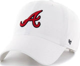 Atlanta Braves 47 Brand Clean Up Adjustable Hat-White