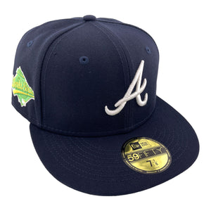 Atlanta Braves 59FIFTY Fitted Hat-Navy with White Logo Green World Series Patch