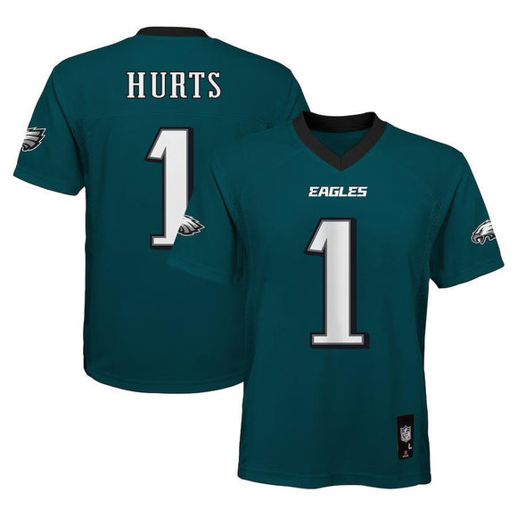 Youth Philadelphia Eagles Jalen Hurts Midnight Green Replica Player Jersey