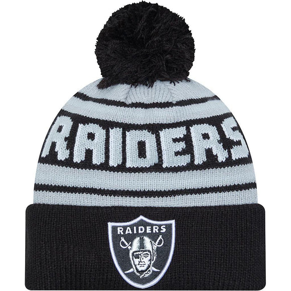 Las Vegas Raiders Pom Wordmark Beanie