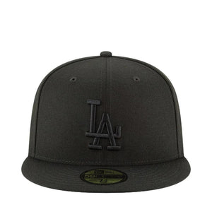 Men's Los Angeles Dodgers New Era All Black Logo 59FIFTY Fitted Hat