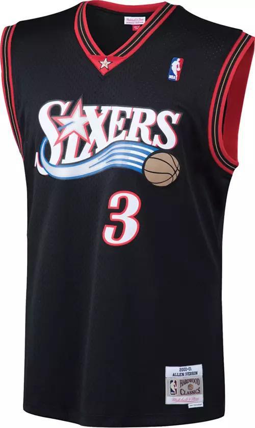 Allen Iverson 76ers Mitchell and Ness Black Swingman Jersey