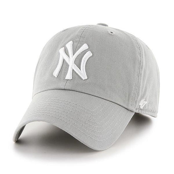 '47 Brand New York Yankees Clean Up Hat Grey with White Logo