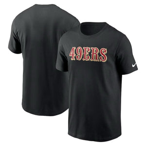 Men's San Francisco 49ers Nike Black Primetime Wordmark Essential T-Shirt