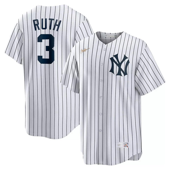 Men's New York Yankees Babe Ruth Nike White Home Replica Player Name Jersey