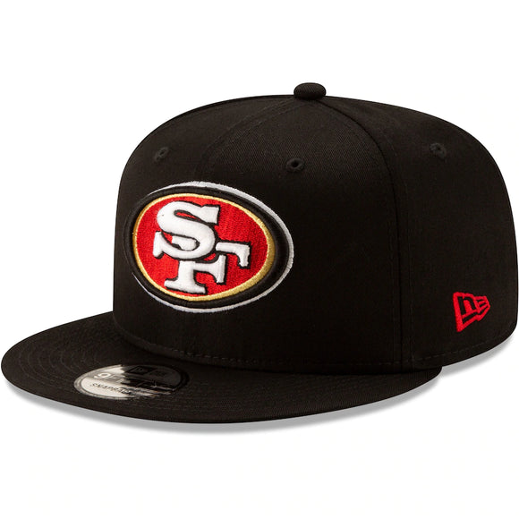 Men's San Francisco 49ers New Era Black Basic 9FIFTY Adjustable Snapback Hat