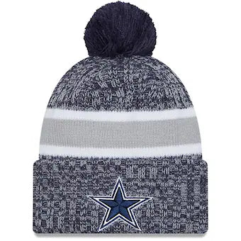 Men's New Era Dallas Cowboys 2023 Sideline Cuffed Knit Hat With Pom