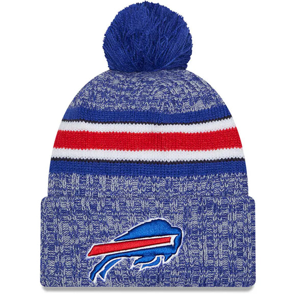 Men's New Era Buffalo Bills 2023 Sideline Cuffed Knit Hat With Pom