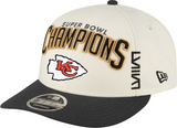 Men's Kansas City Chiefs New Era Cream/Black Super Bowl LVIII Champions Locker Room Low Profile 9FIFTY Adjustable Hat