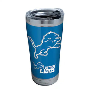 NFL Detroit Lions- Touchdown Stainless Steel Insulated Tumbler with Clear and Black Hammer Lid, 20 oz