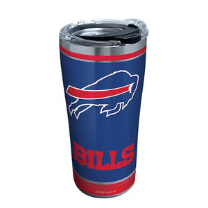 NFL Buffalo Bills- Touchdown Stainless Steel Insulated Tumbler with Clear and Black Hammer Lid, 20 oz