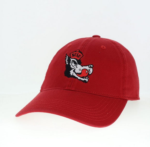 NC State Wolfpack Slobbering Wolf Vintage EZA Hat- Red