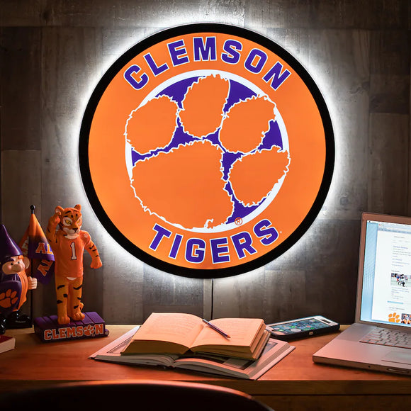 Clemson Tigers LED XL Round Wall Décor