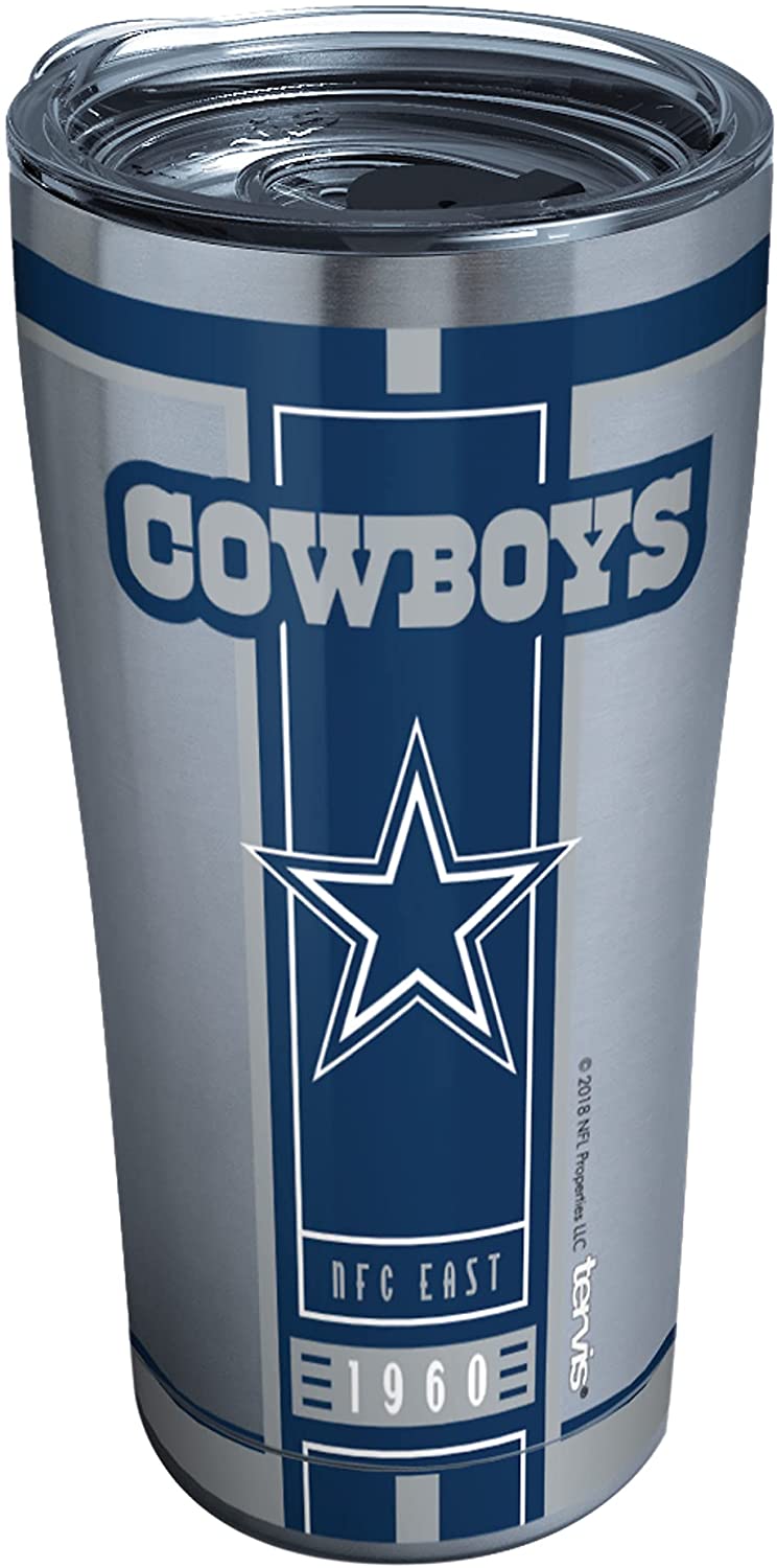 Dallas Cowboys Football 20 oz. stainless steel tumbler.