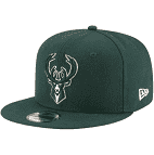 Men's Milwaukee Bucks New Era Hunter Green Official Team Color 9FIFTY Adjustable Snapback Hat