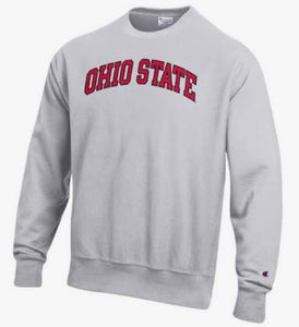 Ohio State Buckeyes Grey Reverse Weave Crewneck Sweatshirt