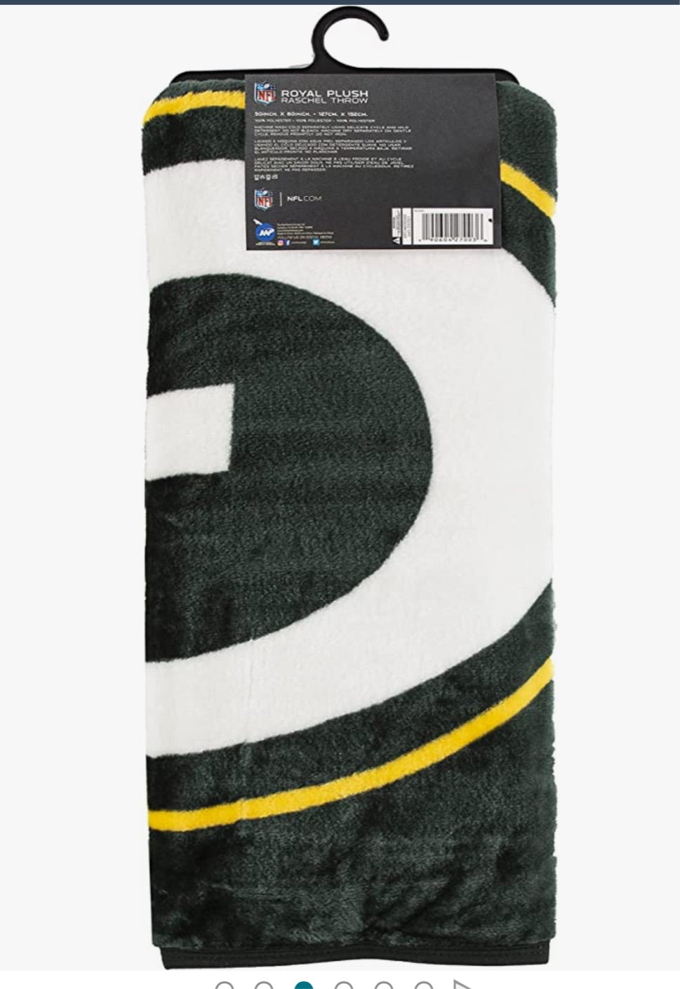 Logo Brands Green Bay Packers Raschel Throw Blanket