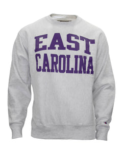 East Carolina Pirates Grey Reverse Weave Crewneck Sweatshirt