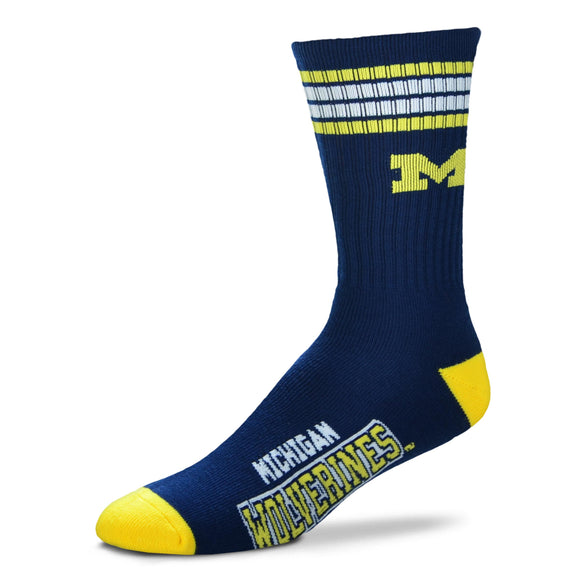 Michigan Wolverines FBF 4 Stripe Deuce Socks
