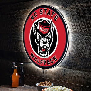 NC State Wolfpack LED XL Round Wall Décor