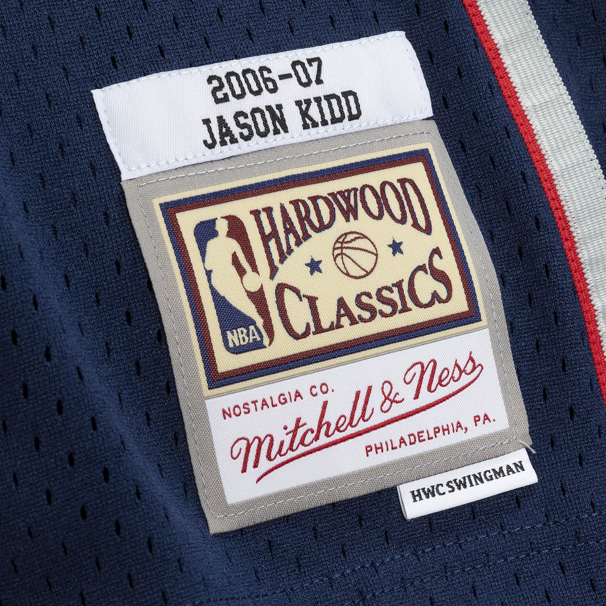 Men's New Jersey Nets Jason Kidd Mitchell & Ness Gray/Blue 2006/07 Hardwood  Classics Fadeaway Swingman Player Jersey