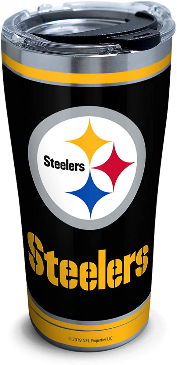 Tervis NFL Pittsburgh Steelers - Touchdown Stainless Steel Insulated Tumbler with Clear and Black Hammer Lid, 20 oz